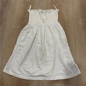 Vintage American Eagle Outfitters White Embroidered Sequin Tube Top